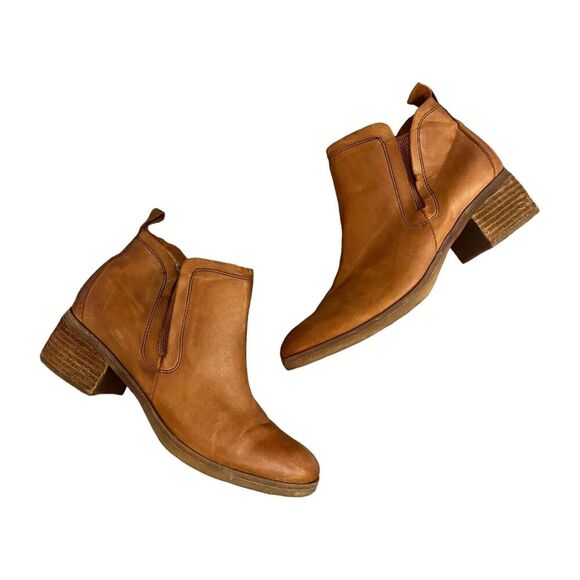 Korks Tasha Leather Ankle Boot Bootie Cognac Brown 7 - Picture 1 of 9